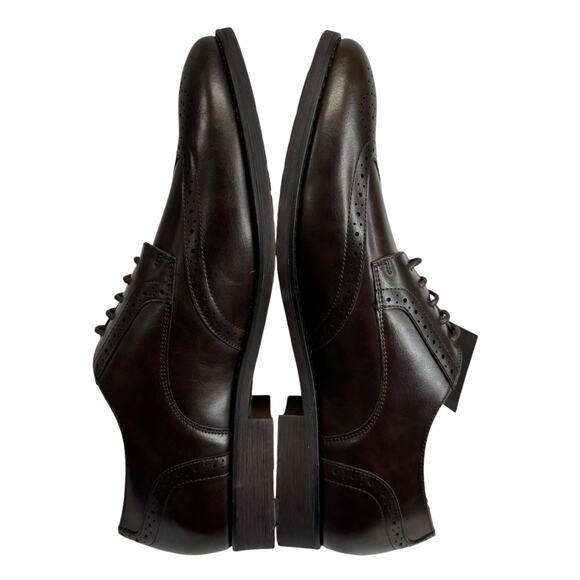 Van Heusen Comfort Wingtip Oxford Cognac Shoes Size 10 M Valiant main image 6